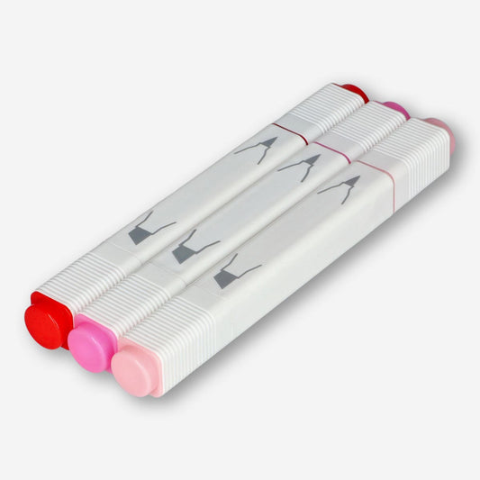 Dual Markers Thick/Thin Pink 3 Pcs (In)