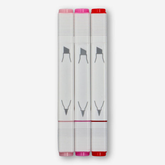 Dual Markers Thick/Thin Pink 3 Pcs (In)