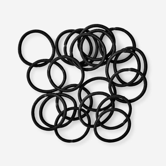 Hair Elastic Plain 20 Pcs Rp Black