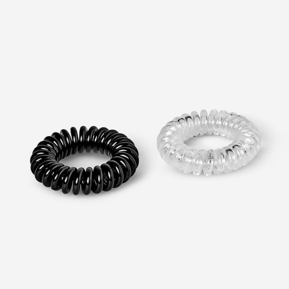 Hair Elastic Spiral 4 Pcs Rtpr Black/Clr