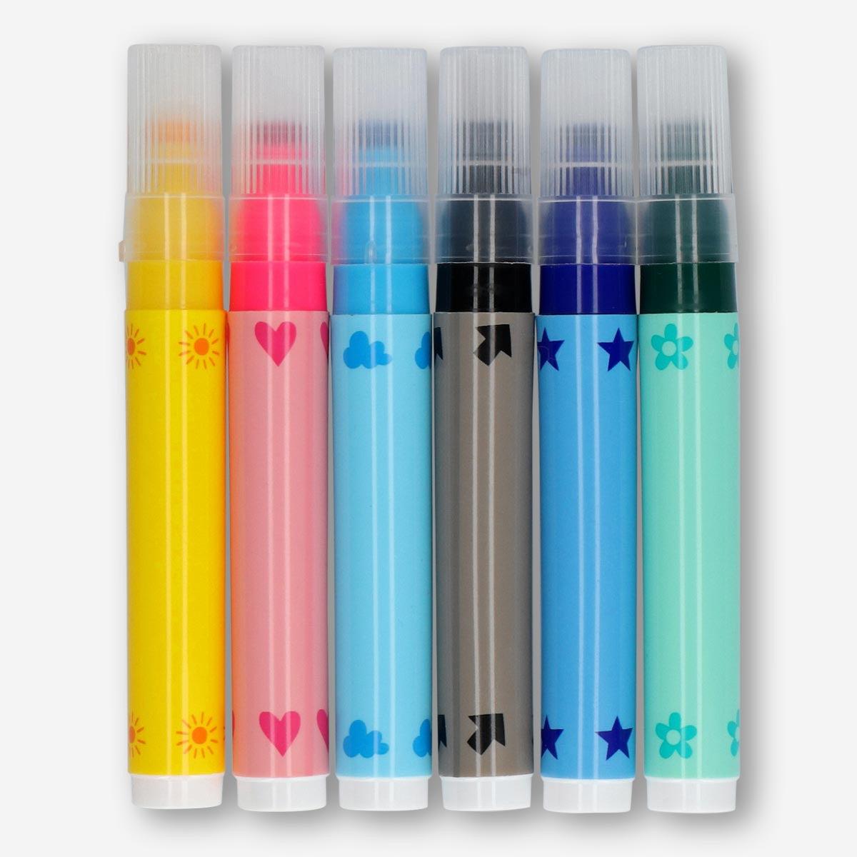 Markers With Stamp 6 Pcs