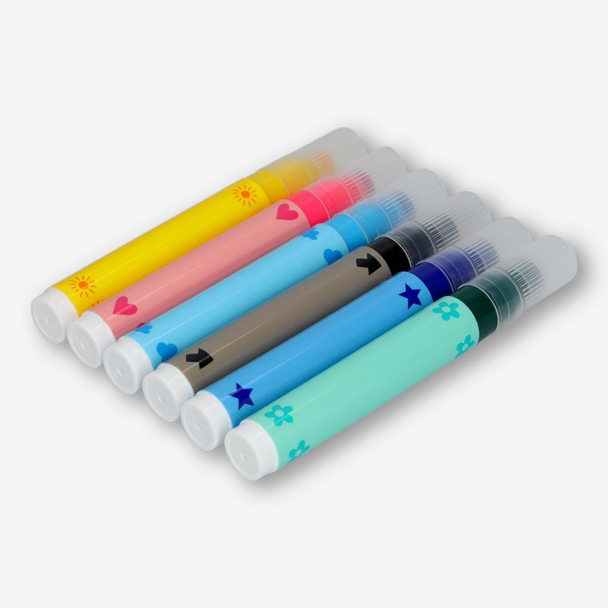 Markers With Stamp 6 Pcs