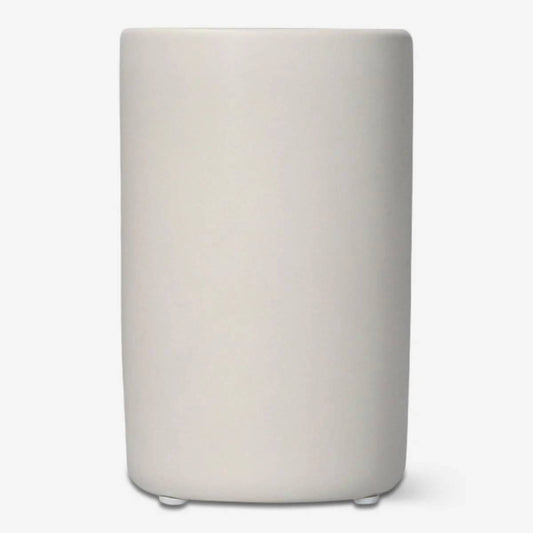 Toothbrush Mug Ceramic Mat White