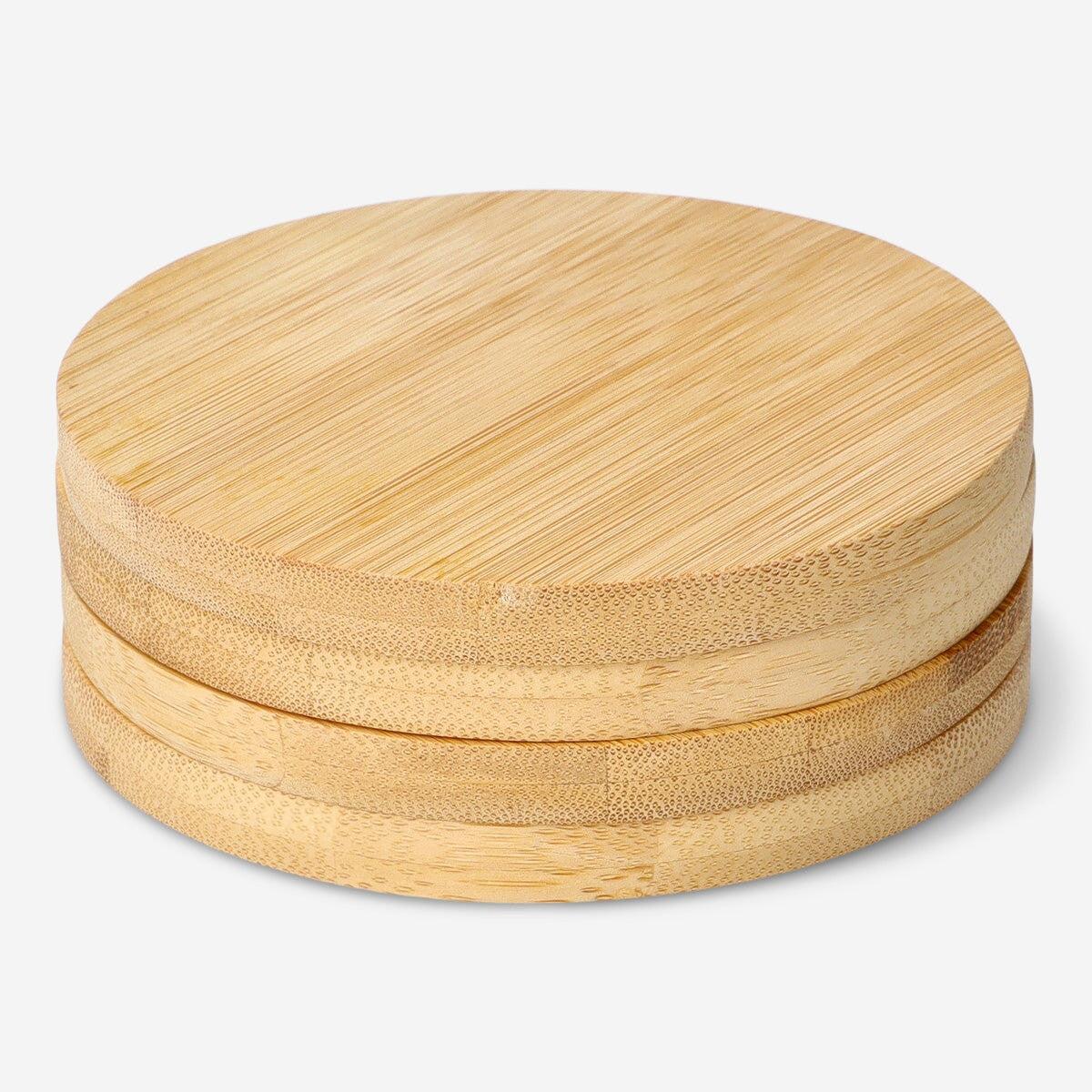 Coaster Bamboo Round Dia 10 Cm 4 Pcs