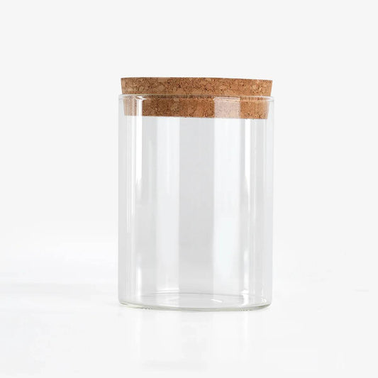 Jar Glass With Cork Lid Large