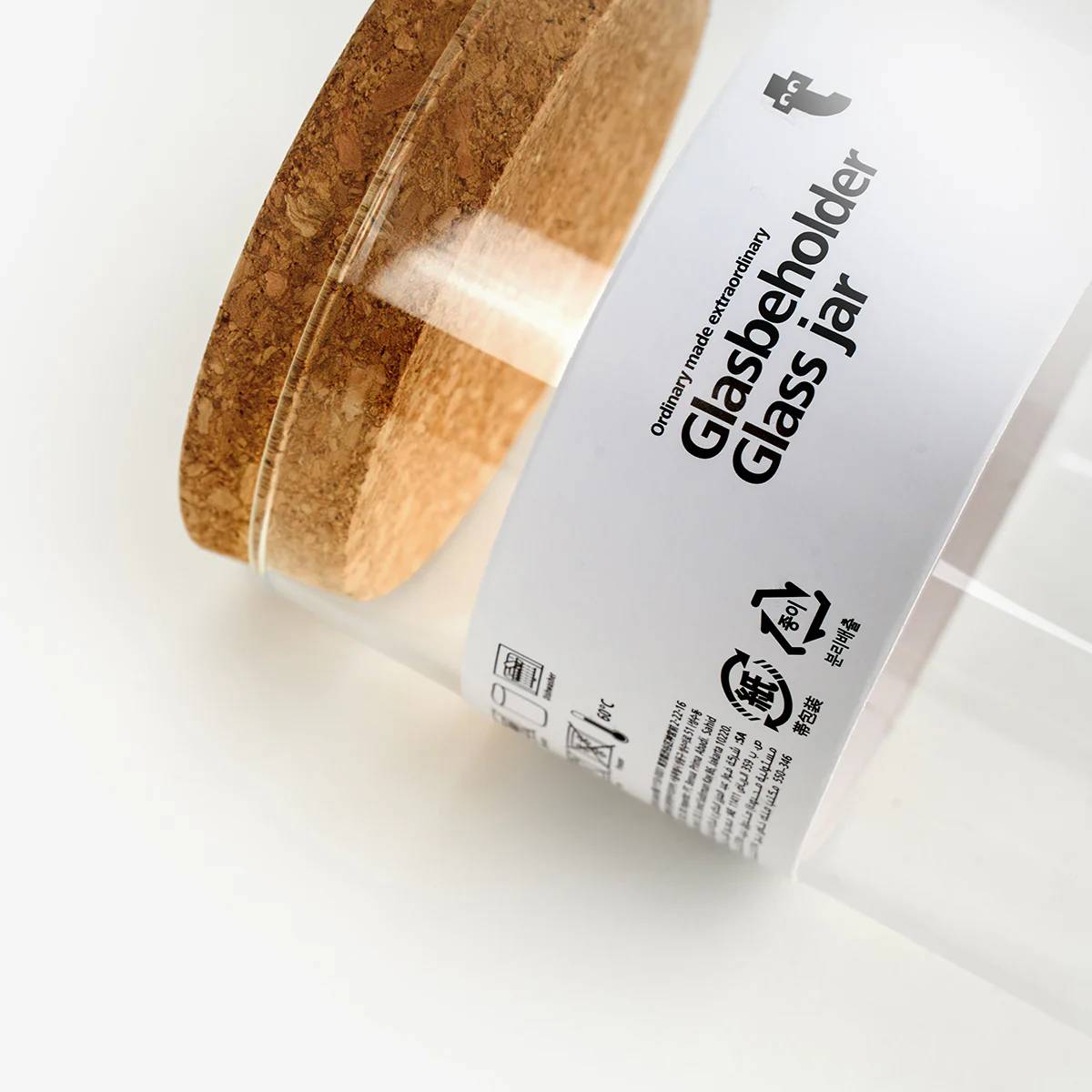 Jar Glass With Cork Lid Large