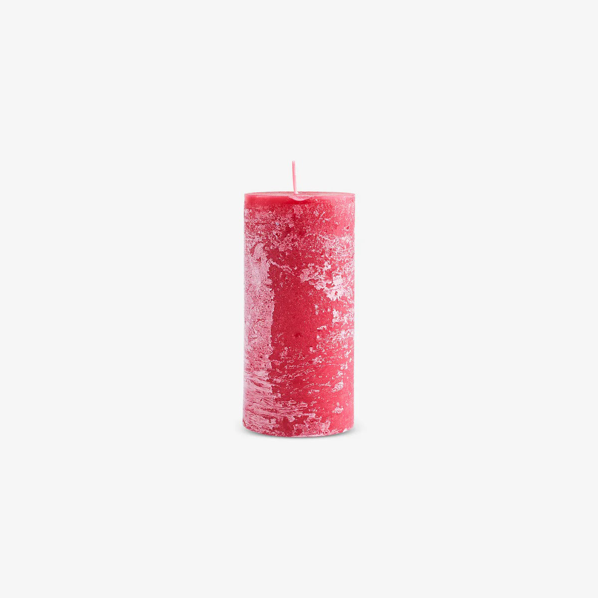 Candle Block Rustic 15Cm Dia 6Cm Red-Rowith