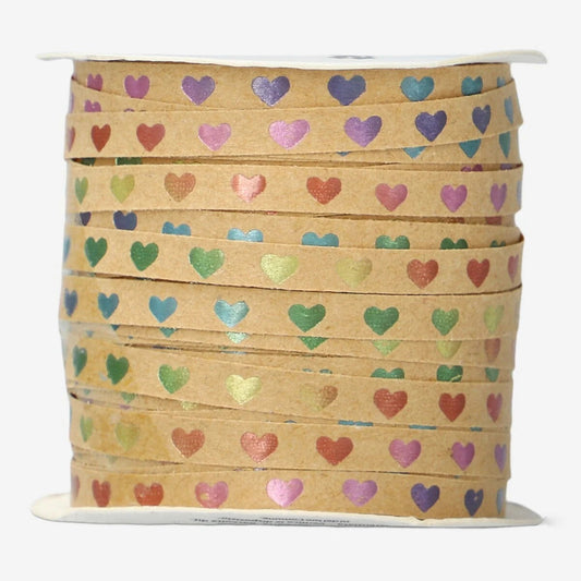 Ribbon Craft Paper with Metallic Hearts