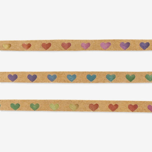 Ribbon Craft Paper with Metallic Hearts