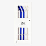 Straw Glass 23Cm Bended 4Pc/Set Blue(In)