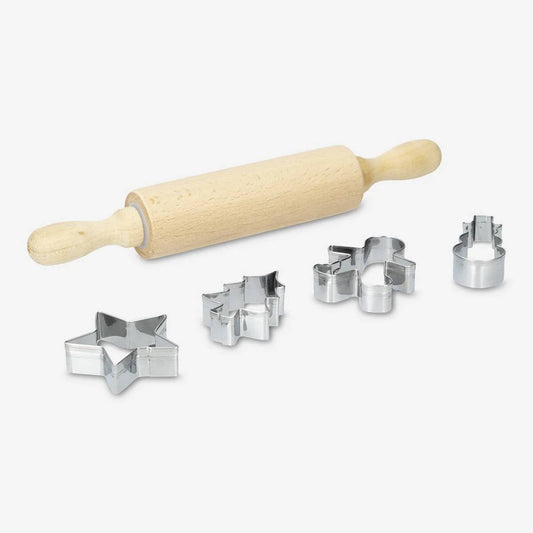 Cutters Cookie 4 Shapes W Rolling Pin W