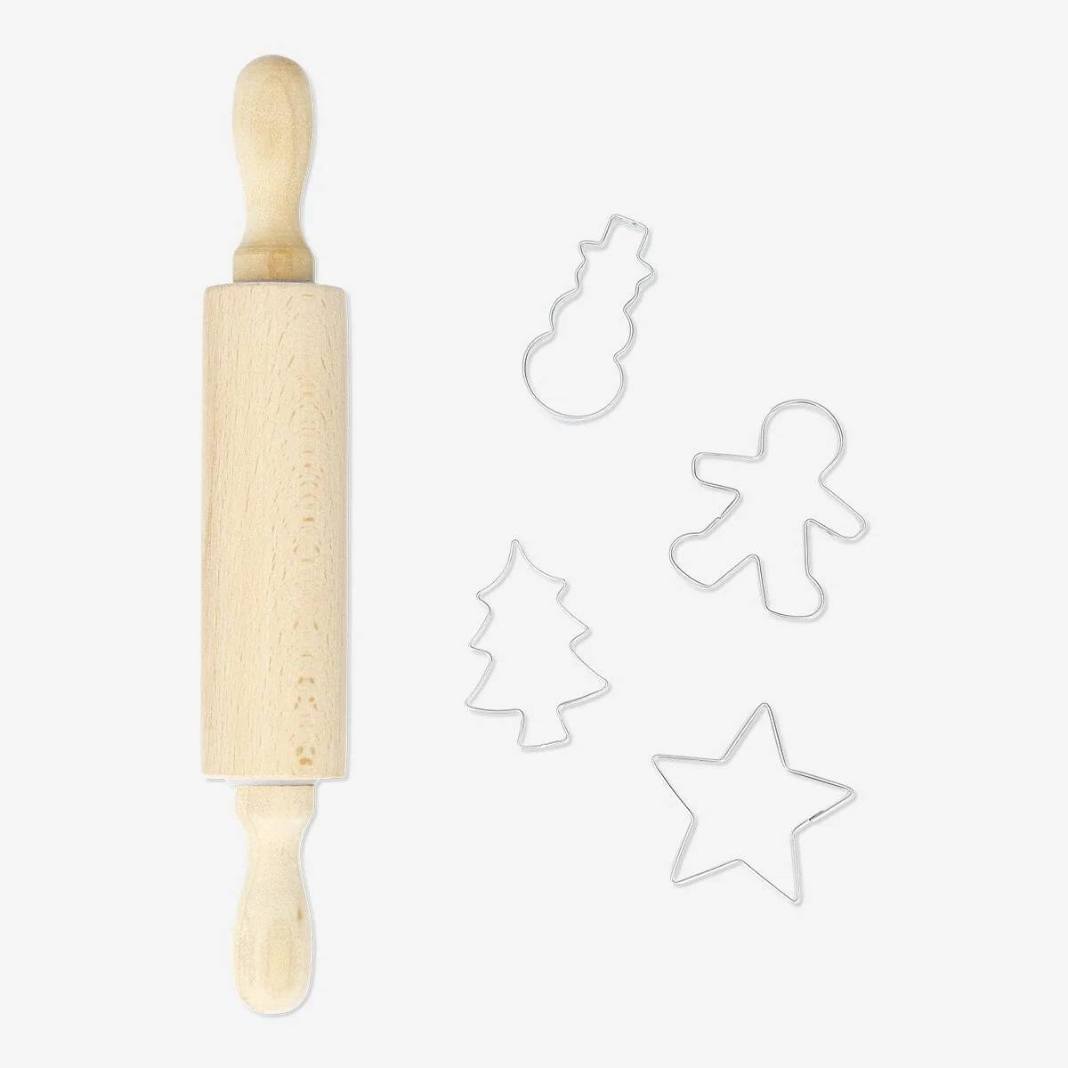 Cutters Cookie 4 Shapes W Rolling Pin W