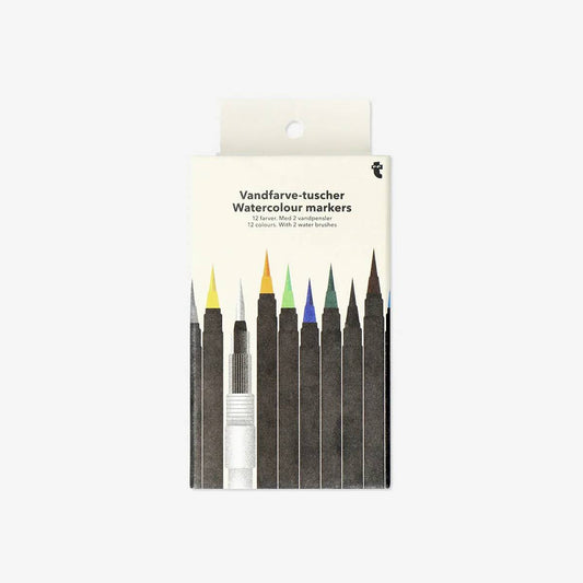 Water Color Brushes 12 Pcs + 2 Water Bru