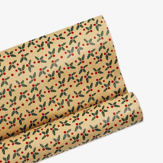 Wrapping Paper Giant Craft Holly 1000 X
