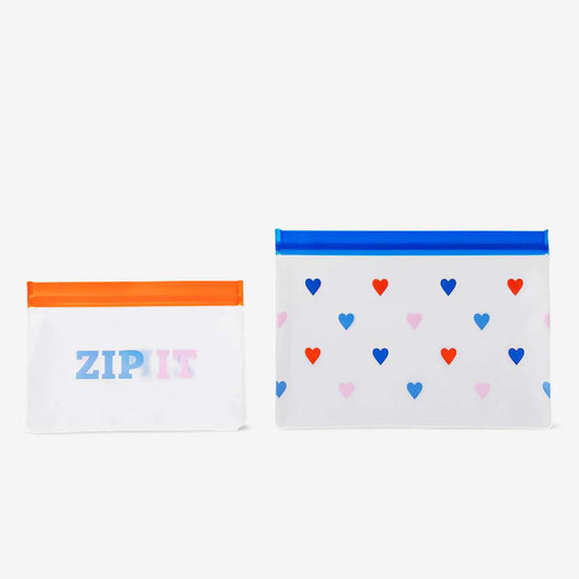 Bags W Selfseal 2Pcs Peva Reusable Heart