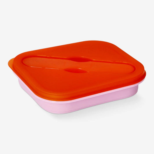 Lunch Box Collapsible W Spoon Fork Silic