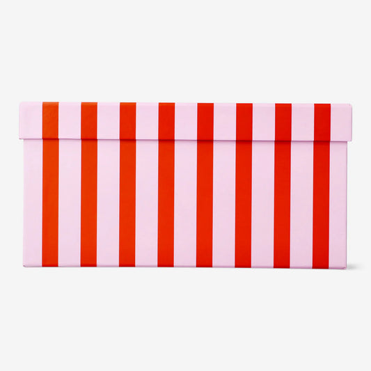 Box Paper Small Pink/Orange Stripe
