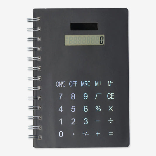 Notebook With Calculator Black Lined