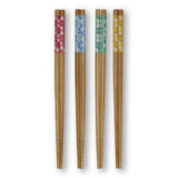 Chopsticks Bamb23.8 Y/P/G/B Flwr 4Pc(In)