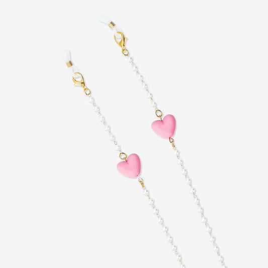 Chain For Glasses Pearls White