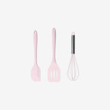 Utensils Set 3 Pcs Silicone And Ss Pink